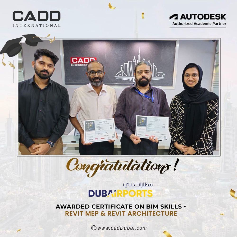 Dubai Airports team with CADD International certificates