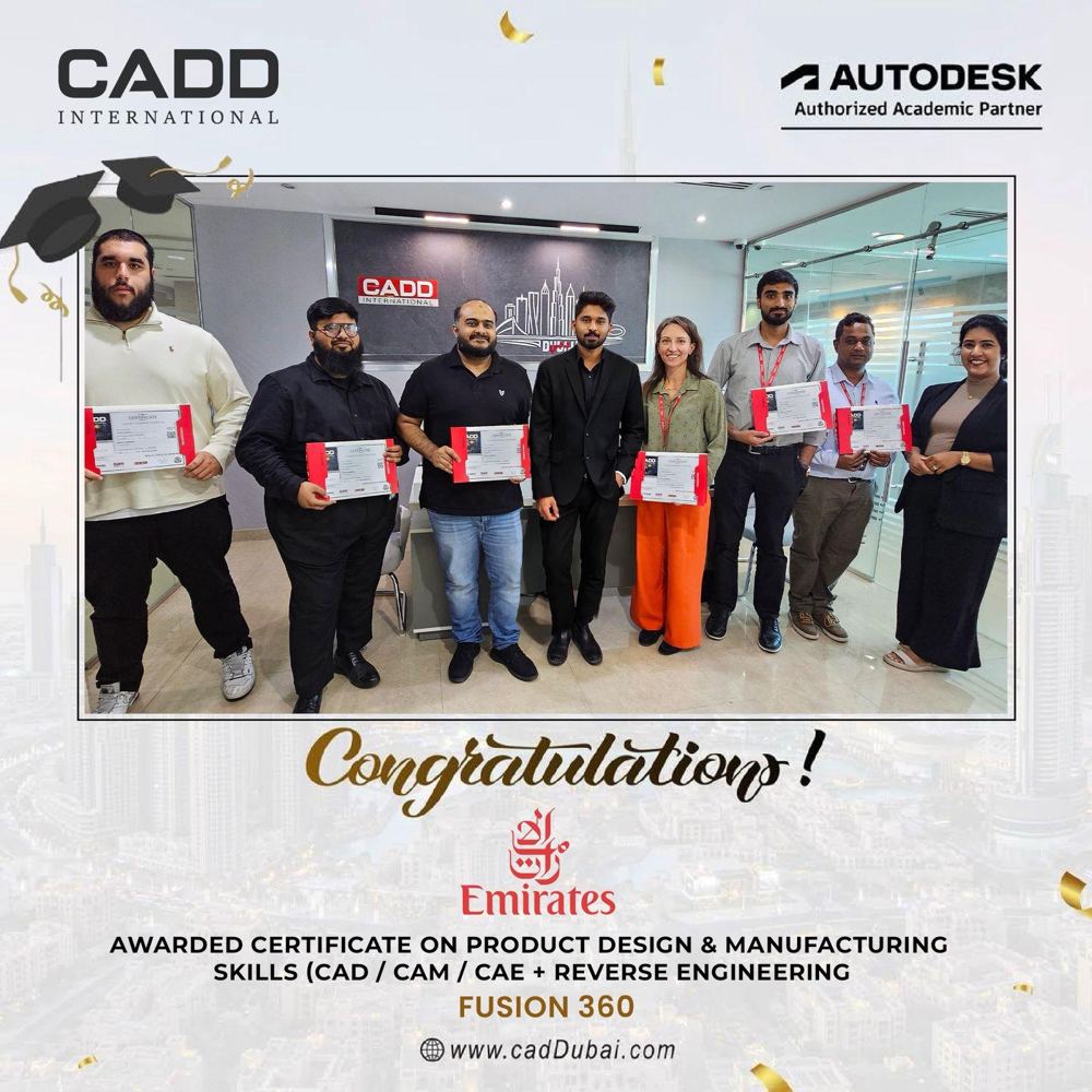 Emirates team with CADD International certificates